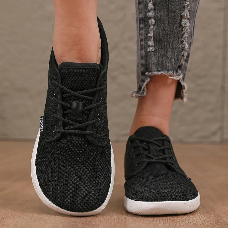Atmungsaktive Sommer-Flachschuhe für Damen, leichte Mesh-Schuhe, bequeme Wanderschuhe, Herren-Schuhe für breite Füße, weiche Sohle, Freizeitkleidung, Barfuß