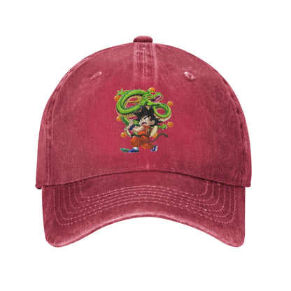 Retro Kamehameha Kid Goku Anime Baseball Caps Unisex Distressed Cotton Headwear Dragon Ball Outdoor Workouts Gift Hats Cap