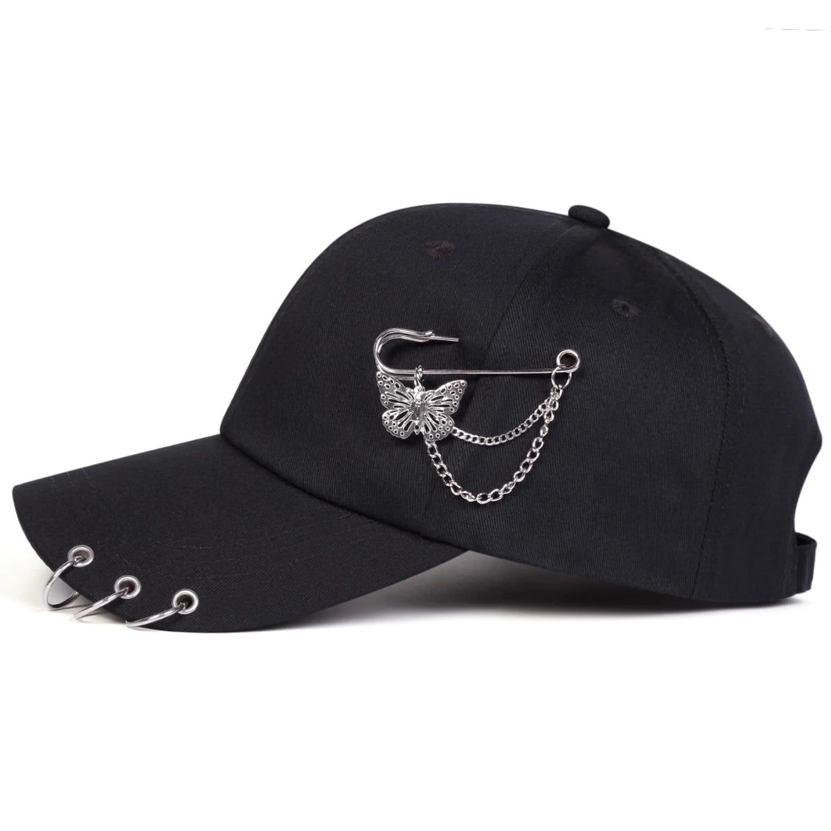 Unisex „Butterfly Iron Ring“ beisbolo kepurės, pavasario ir rudens lauko reguliuojamos kasdieninės kepurės, apsauginės nuo saulės kepurės, sportinės kepurės