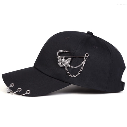 Unisex „Butterfly Iron Ring“ beisbolo kepurės, pavasario ir rudens lauko reguliuojamos kasdieninės kepurės, apsauginės nuo saulės kepurės, sportinės kepurės