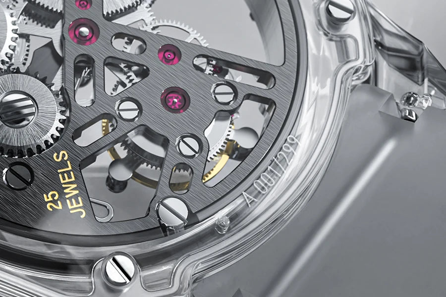 AGELOCER Limited Edition „Ice Never Melts“ Luxuriöse mechanische Handaufzugsuhr mit Free-sprung Crystal Tourbillon