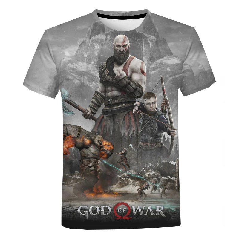 2023 Hot Game God of War 3D Printed T-shirt Men Women Summer Fashion Casual Oversized Streetwear T Shirt Cool Tops Tees