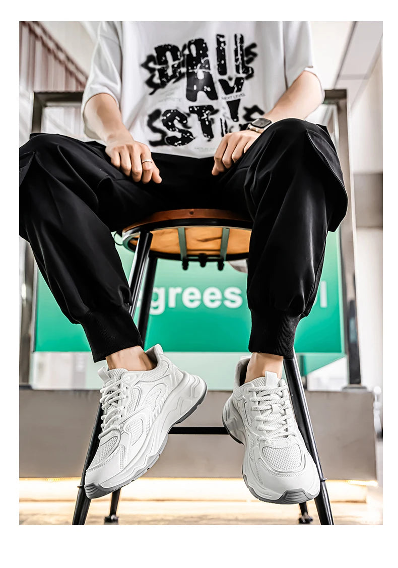Ténis casuais de corrida para homem, primavera/verão, sola macia, antiderrapantes, respiráveis, para corrida ao ar livre, sapatos desportivos Joker para jovens