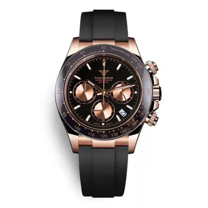 Luxuriöse VK63 Herrenuhr mit Quarzwerk, Business-Chronograph, 39mm, Stahl/Roségold, Datum, leuchtendes Zifferblatt, voll funktionsfähiger Chronograph