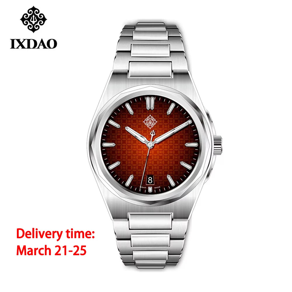 IX&DAO 2025 Novo Relógio Masculino Warrior Automático Mecânico 37mm Movimento Miyota 9015 Safira Aço Inoxidável Impermeável 10Bar BGW