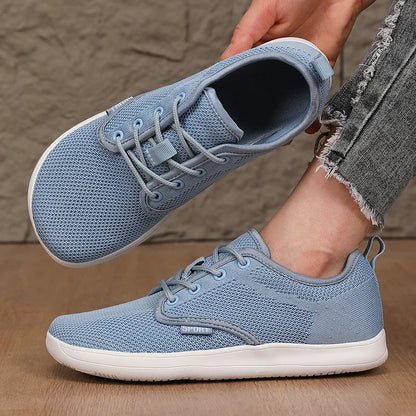 Atmungsaktive Sommer-Flachschuhe für Damen, leichte Mesh-Schuhe, bequeme Wanderschuhe, Herren-Schuhe für breite Füße, weiche Sohle, Freizeitkleidung, Barfuß