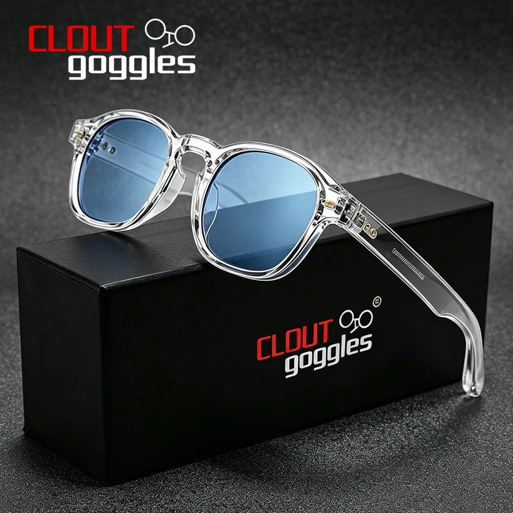 CLOUT GOGGLES Fashion Personality Rivet Sunglasses Women Men Square Frame Outdoor Travel Ultraviolet Protection Sun Glasses