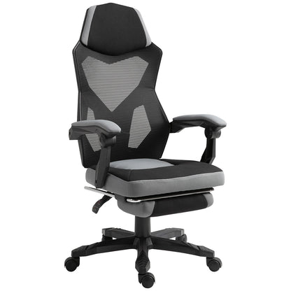 Ergonomic Gaming Office Chair with Footrest, Adjustable Height Swivel Computer Chair, Mesh Reclining Chair with Armrests for Home & Work