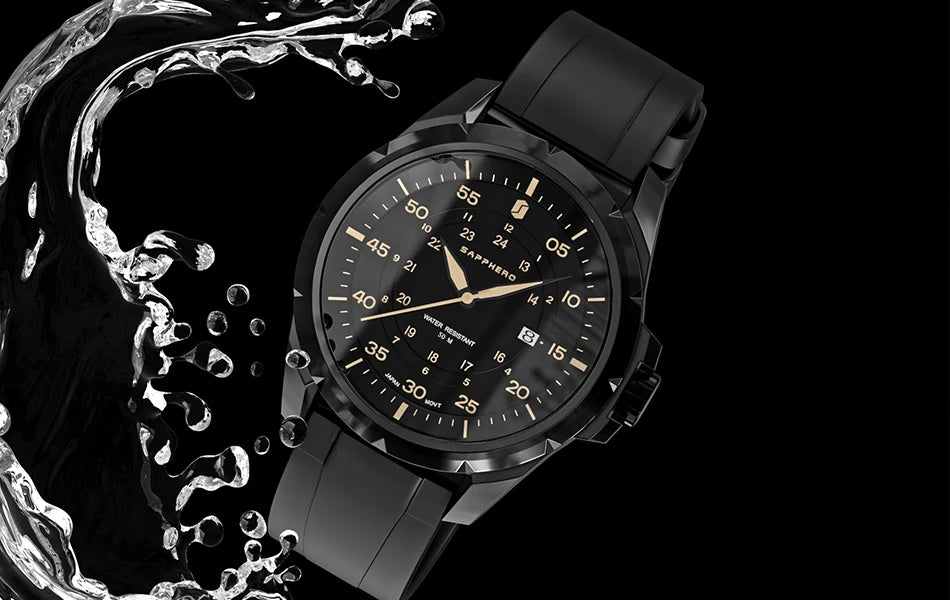 SAPPHERO herenhorloge – Luxe quartzhorloge, waterdicht tot 50 m, voorzien van een geïmporteerd uurwerk en een roestvrijstalen kast – Een ideaal cadeau-idee voor mannen.
