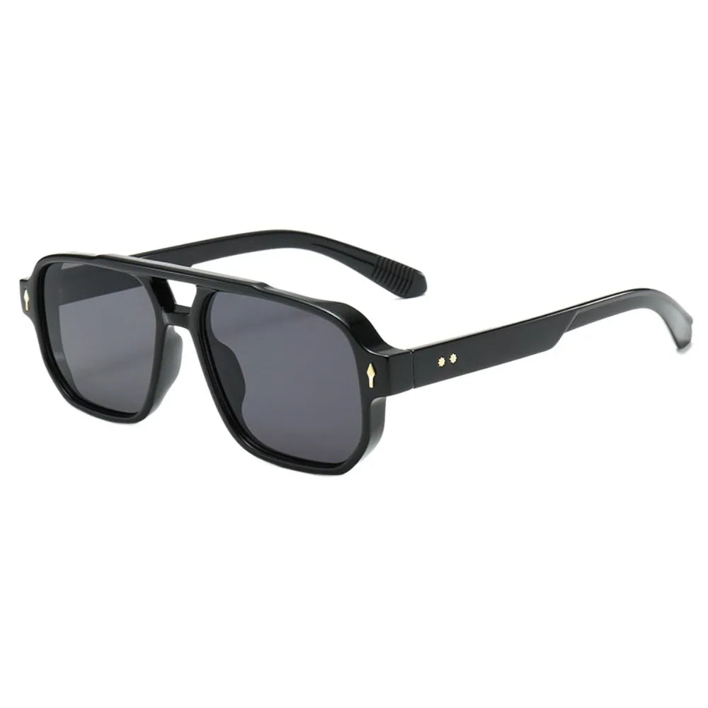 Retro Double Beam Sunnies HD Leopard Print Eyewear Unisex Polarized Sunglasses Waterproof Lightweight Anti-UV Glasses Outdoor