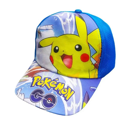 Pokemon Go Anime Figure Pikachu Polyester Baseball Cap Print Cartoon Peaked Cap Children's Dress Up Decoration Birthday Gifts