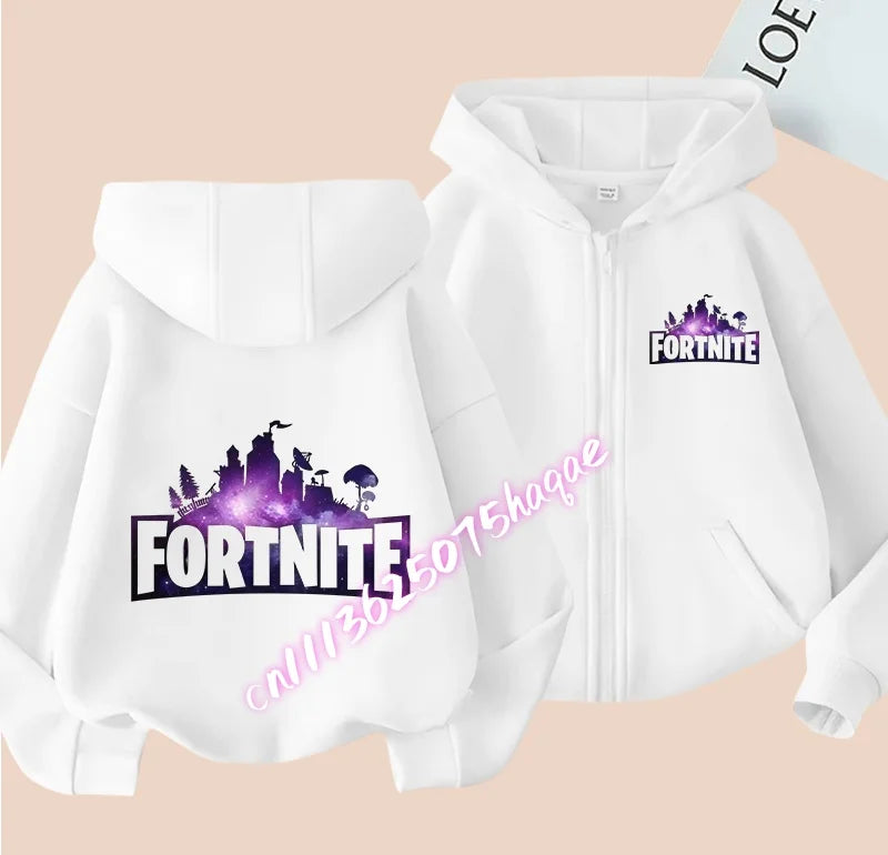 New Fortnites Children Hoodies Coat Cartoon Game Character Printed Zip Up Hoodie Child Autumn Jacket Winter Kids Boys Clothes