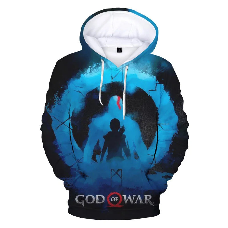 3D pop game God Of War printing Hoodies for men Kratos graphic hooded hoody kid fashion cool hip hop pullovers harajuku clothing