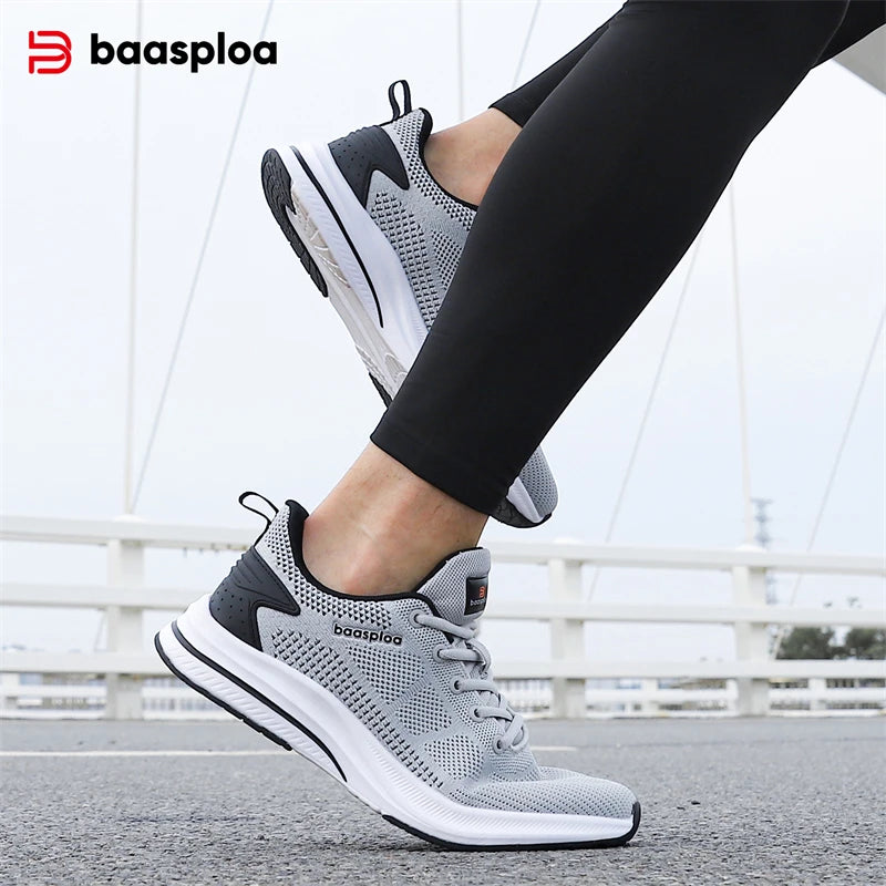 Chaussures de course Baasploa pour homme : nouvelles baskets décontractées légères en mesh, de créateur, respirantes, à lacets, pour le sport et la marche en extérieur