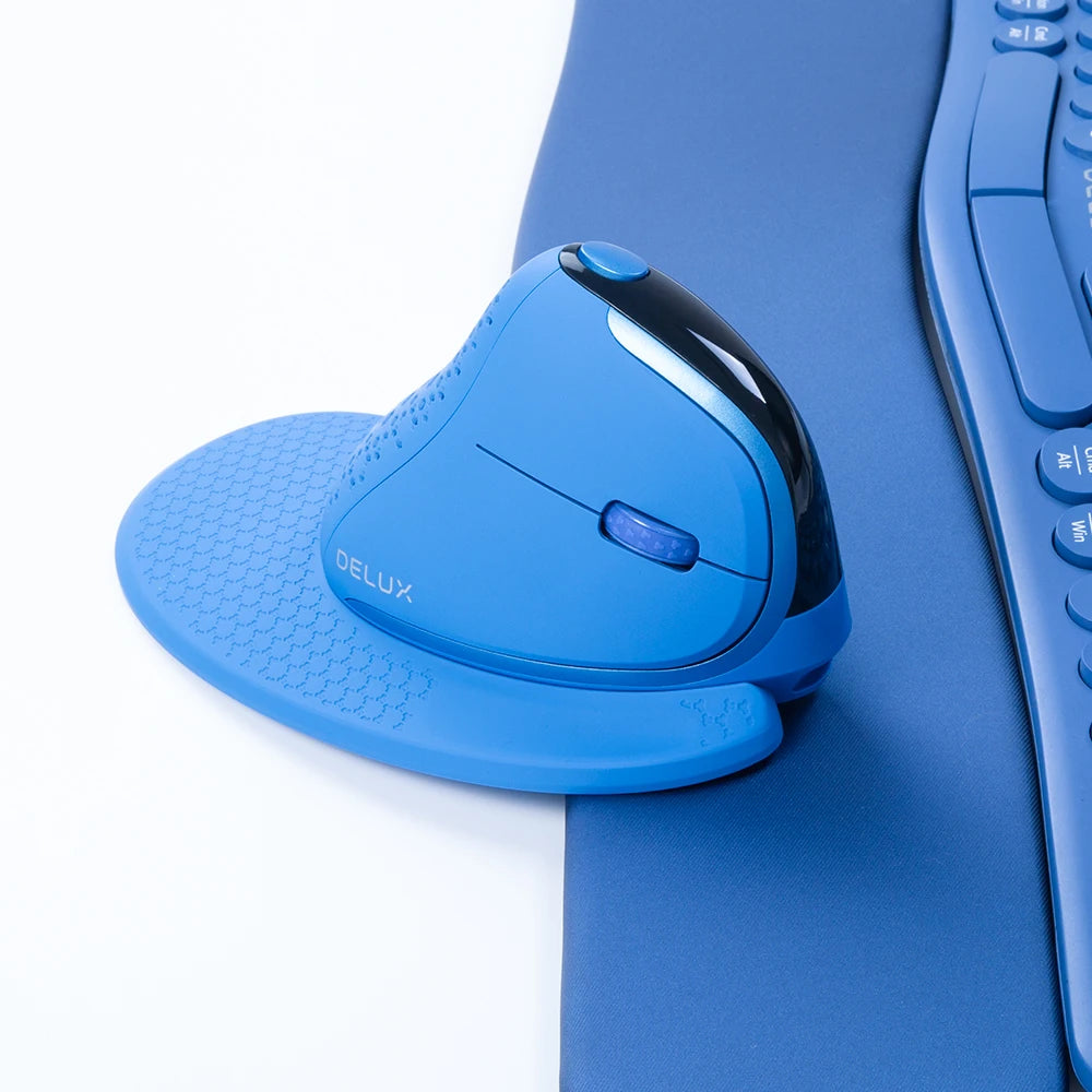 Delux M618XSD Seeker Ergonomic Vertical Mouse with OLED Screen 4000DPI Rechargeable 1000mA Removable Back Cover For Computer
