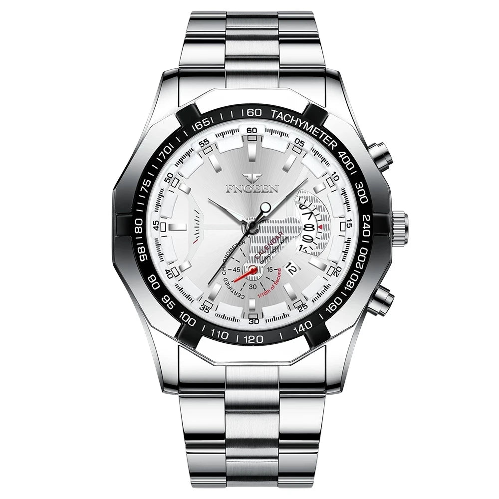 Montre-bracelet pour homme, style militaire, décontracté ou sportif, à quartz, de marque prestigieuse, en acier intégral, étanche