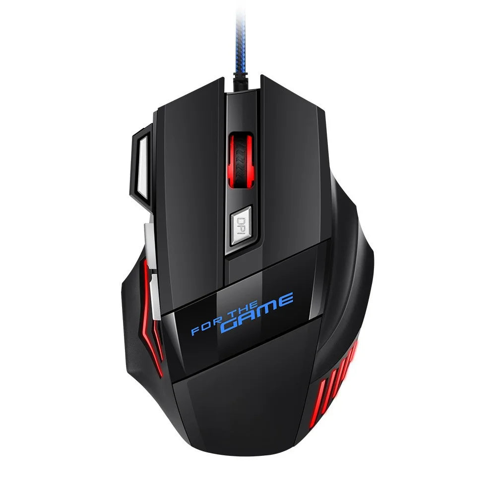 1 mouse da gaming USB Hyperspeed nuovo per PC, retroilluminato RGB, ergonomico, mouse da gaming 7D per eSport, cablato, per laptop e PC gamer
