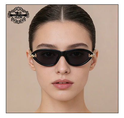 Trendy Luxury Brands Women's Cat Eye Tortoiseshell Sunglasses UV400 Oval Glasses For Woman Fashion Designer Classical Glasses