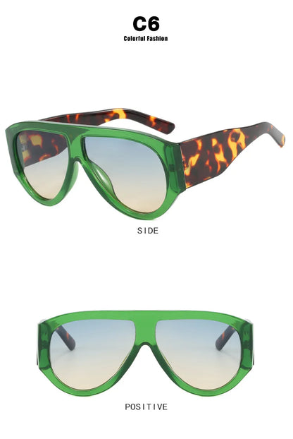 Luxury Pilot Oversized Sunglasses Women Brand Designer Big Frame Gradient Sun Glasses Fashion Goggle Shades Oculos De Sol