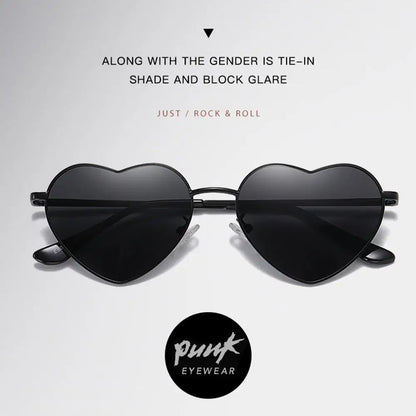 Heart-Shaped Sunglasses Heart Sun Glasses Shades Vintage 90s Glasses UV400 Protection Metal Frame Sunglasses Fancy Accessories