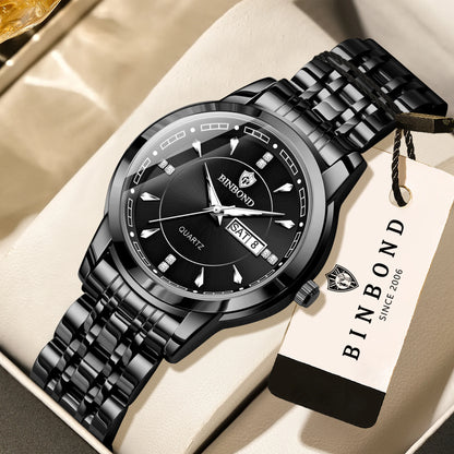 Relojes de cuarzo de lujo originales BINBOND para mujer – Modelo resistente al agua y luminiscente – Idea de regalo (estuche incluido)