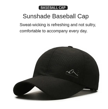 Summer Breathable Mesh Quick Drying Men Women's Baseball Cap Outdoor Sports Travel Fishing Climbing Cycling Runnning Hat