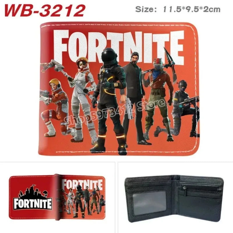 Fortress Night Wallets Boy Girl Anime Fortnites Wallet Cartoon Card Holder Bag Leather Short Purse Fashion Fold Purses Kids Gift