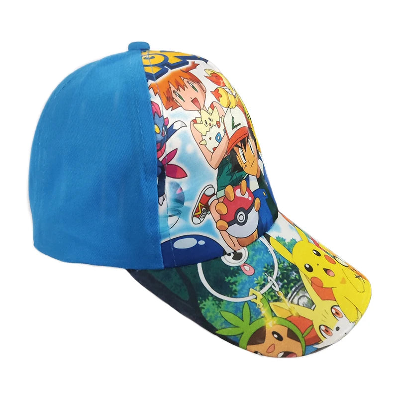 Pokemon Baseball Cap Pikachu Hat Pokemon Cosplay Hip Hop Cap for Girl Boy Children kids Anime Figures Toy Gift Cartoon Hat