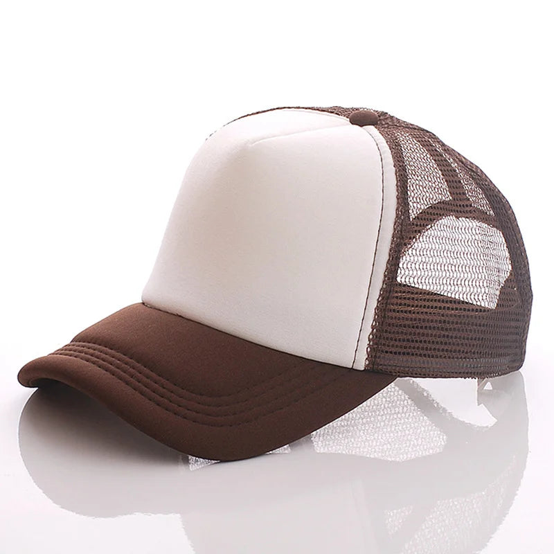 Candy Color Sublimation Blank Baseball Hats Travel Trucker Plain Mesh Sports Outdoor Snapback Cap for Men Boys Women Girls