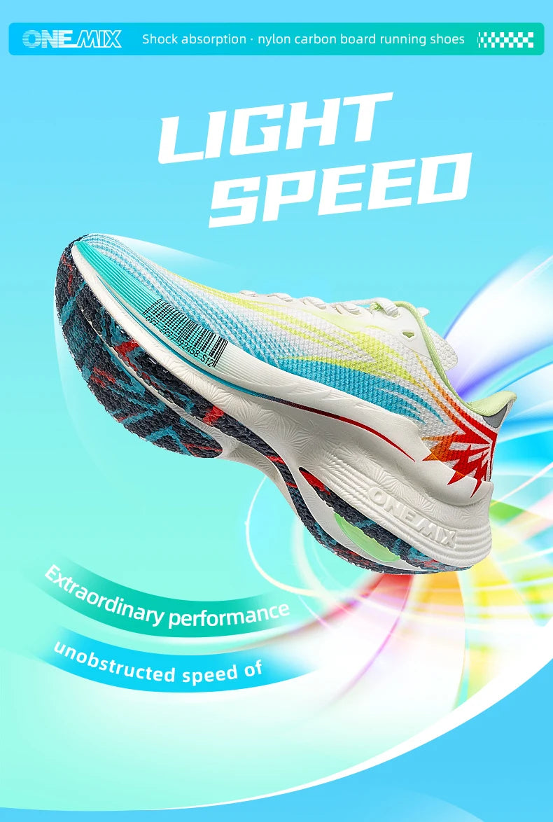 Zapatillas deportivas de running ONEMIX 2025 con placa de carbono para hombre y mujer, transpirables, amortiguadas, antideslizantes, PB, ligeras y con efecto rebote