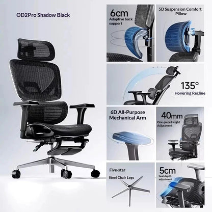 Silla de oficina de malla ergonómica ejecutiva para ordenador y gaming, mueble moderno giratorio con ruedas ajustable, silla gaming ergonómica