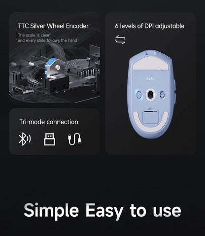 MCHOSE G3 V2 Pro/Ultra Lightweight E-sports Mouse Three mode Gaming office wireless Bluetooth PAW3395 Fully self-developed