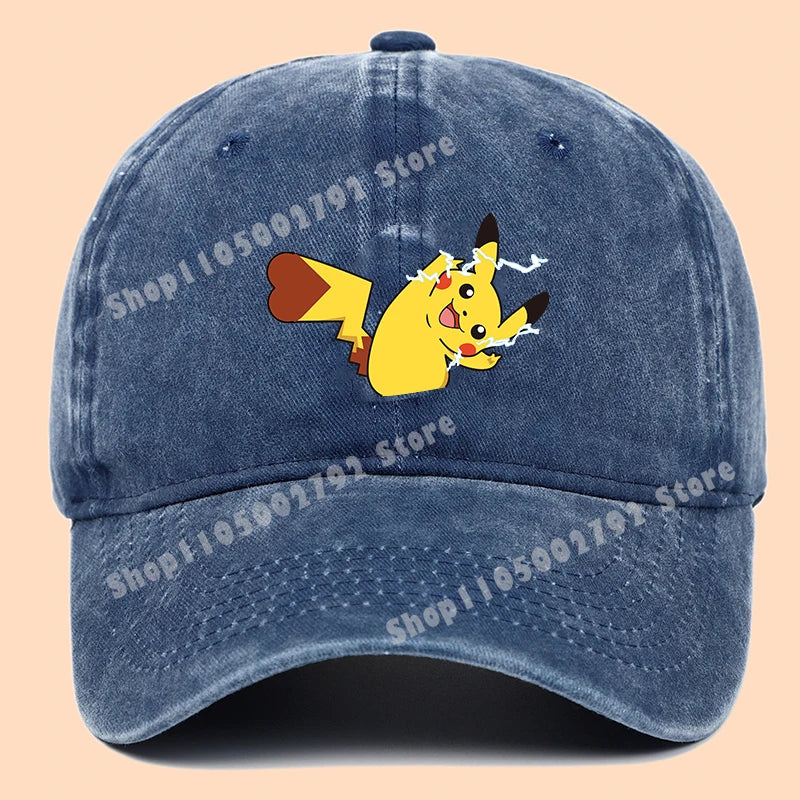 Pokemons Baseball Caps Pikachu Kawaii Anime Figures Sunshade Hats Summer Outdoor Parent Child Sunhat Trendy Duck Tongue Cap Gift