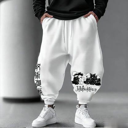 Jujutsu Kaisen Ανδρικά παντελόνια τζόκινγκ, φαρδιά, casual, φόρμες, με ιαπωνικό anime print, streetwear, γραφικά, παντελόνια hip hop, ρούχα Y2K