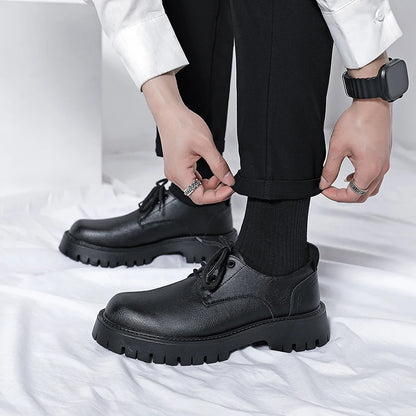 White Lace-up Oxford Shoe Men Fashion Men's Leather Sneakers Breathable Casual Loafers Shoes Mens Designer Men Comfortable Shoes