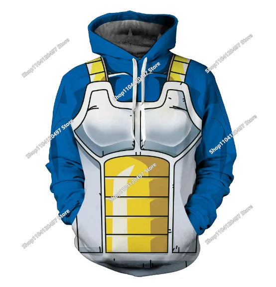 Sweatshirt com capuz Dragon Ball para rapazes e raparigas, novo modelo de outono e inverno, criativo, largo e versátil