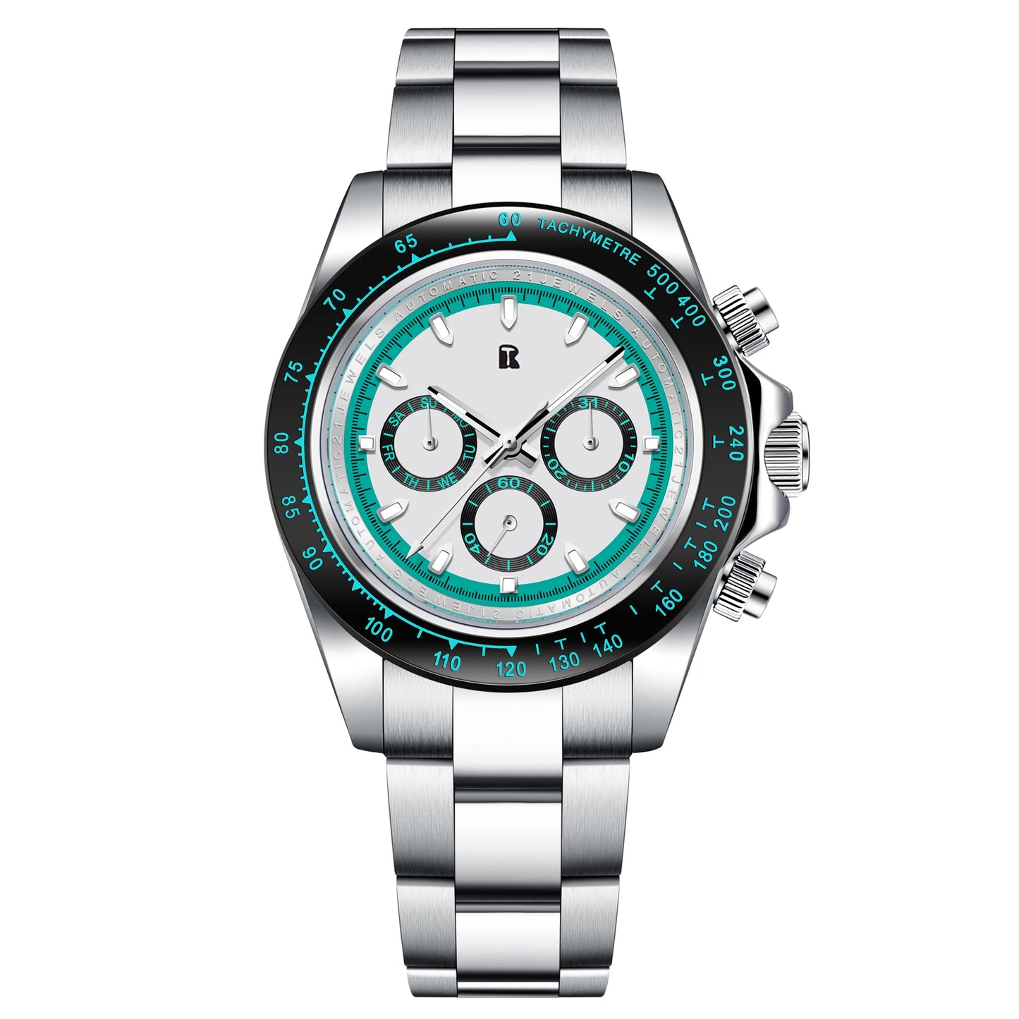 RollsTimi Herrenuhren – luxuriöse mechanische Herrenuhr mit Saphirglas, Kalender, Wochentagsanzeige, Edelstahl und Wasserschutz