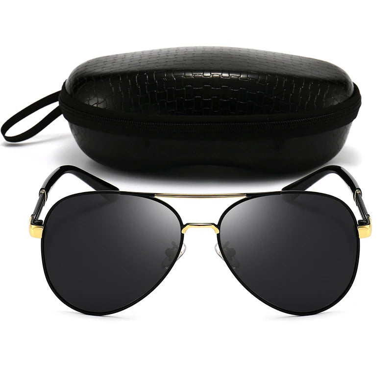 Classic Big Pilot Sunglasses Men Women Luxury Metal Black Aviation Sun Glasses Male Fashion Driving Vacation Shades UV400 Goggle
