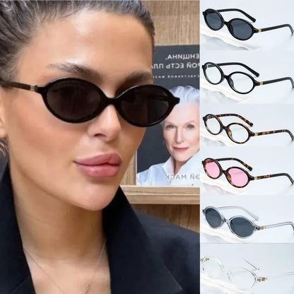 Small Fashion Oval Leopard Sunglasses Women Lovely Ins No Makeup Anti Blue Light Glasses Cute Decorative Computer Glasses 선글라