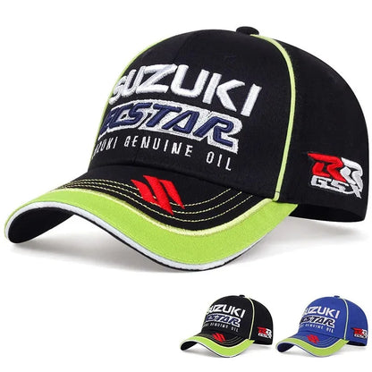 Cappellino da baseball con ricamo Suzuki Star 2026, ideale per le gare motociclistiche e la moda casual