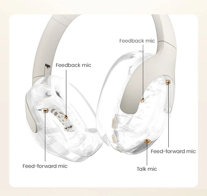 HAYLOU S30 Wireless Bluetooth 5.4 Headphones – 43dB Adaptive Noise Cancelling ANC Headset, 40mm Drivers, 80H Playtime, Hi-Res Audio Over-Ear Headphones