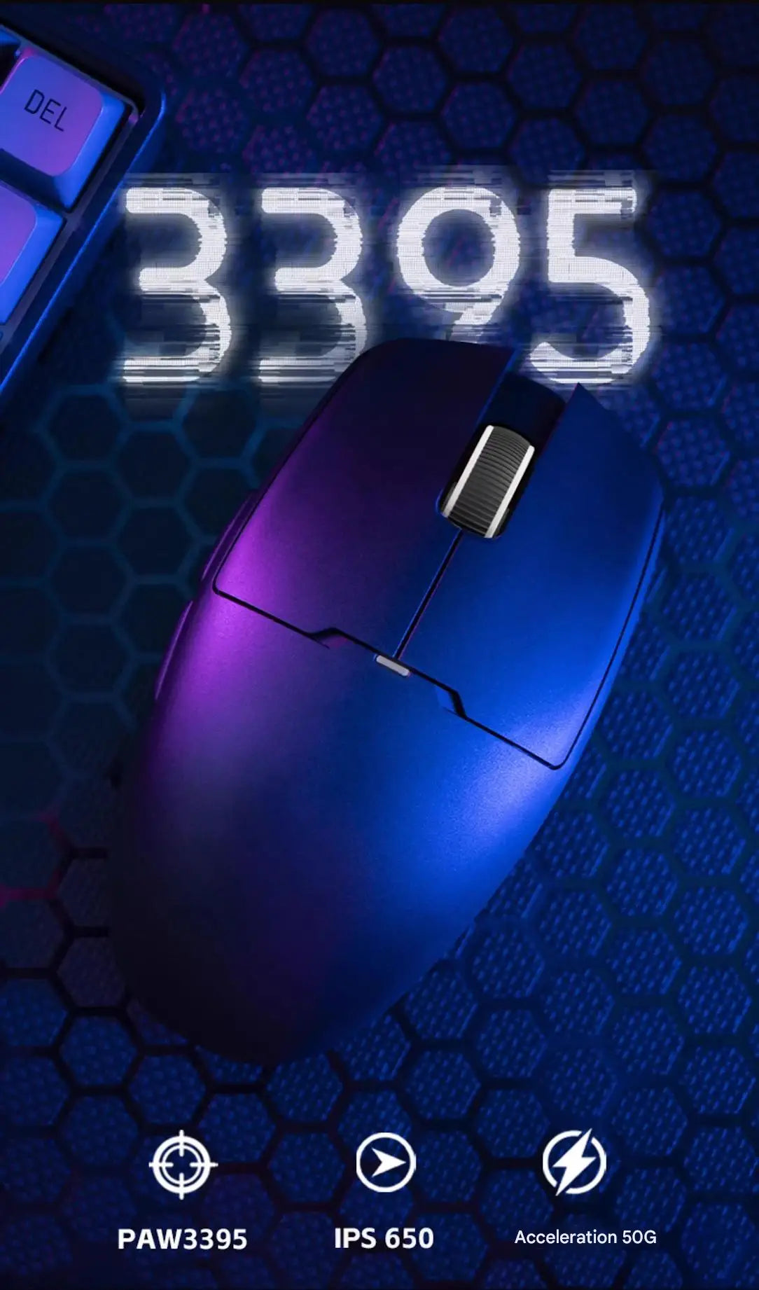 Aigo GM80 PLUS PRO Wireless Mouse Bluetooth PAW3311/PAW3395 Lightweight 1000HZ Wired Three-mode Gaming E-sports Mouse Gift