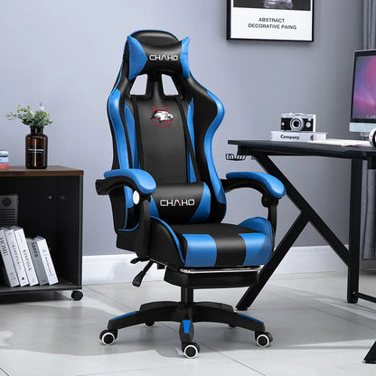 Ergonomic PU Leather Gaming Chair with Adjustable Height, Reclining Computer Chair, Swivel Office Chair for Home Office, Gaming & Study