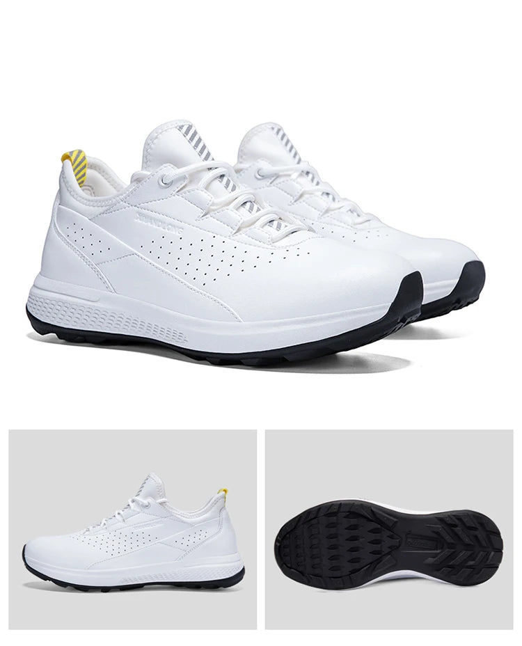 Zapatos deportivos de golf para hombre impermeables de cuero de alta calidad, zapatos deportivos para competición de golf, zapatos formales para campo de golf, zapatos de entrenamiento para hombre