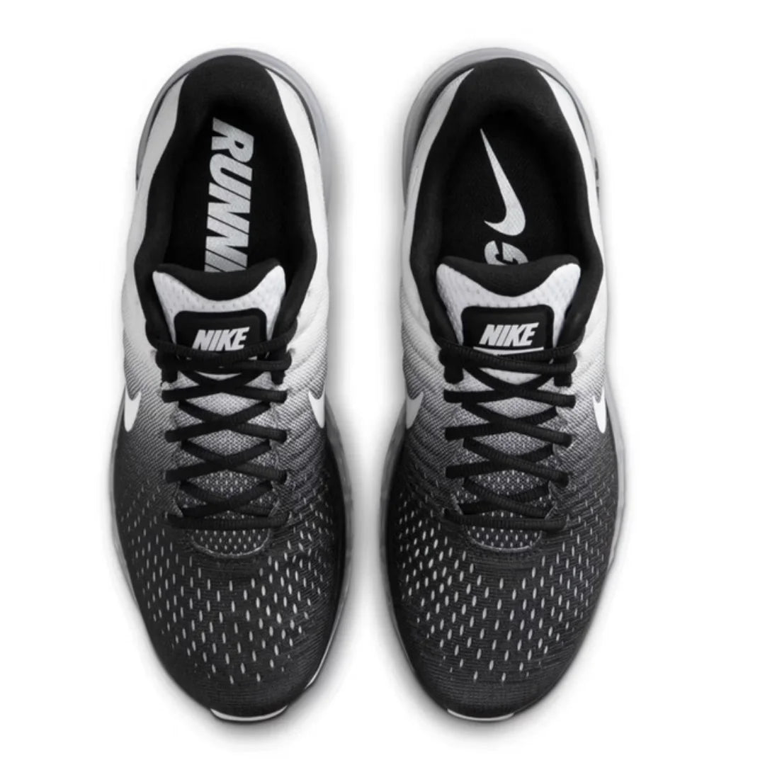 Nike's New Visual Full-Length Air Cushion Comfortable Shock-Absorbing Fitness Daily Men's Running Shoes Air Max Series Lightweight Durable Wear-Resistant Casual Shoes Black and White Gradient Color Trendy Versatile Sneakers a