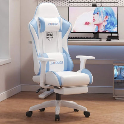 AOLIVIYA Gaming-Bürostuhl mit Liegefunktion, drehbar, höhenverstellbar, mit Rückenlehne und Fußstütze, für Zuhause, Computer, Internetcafé und E-Sports