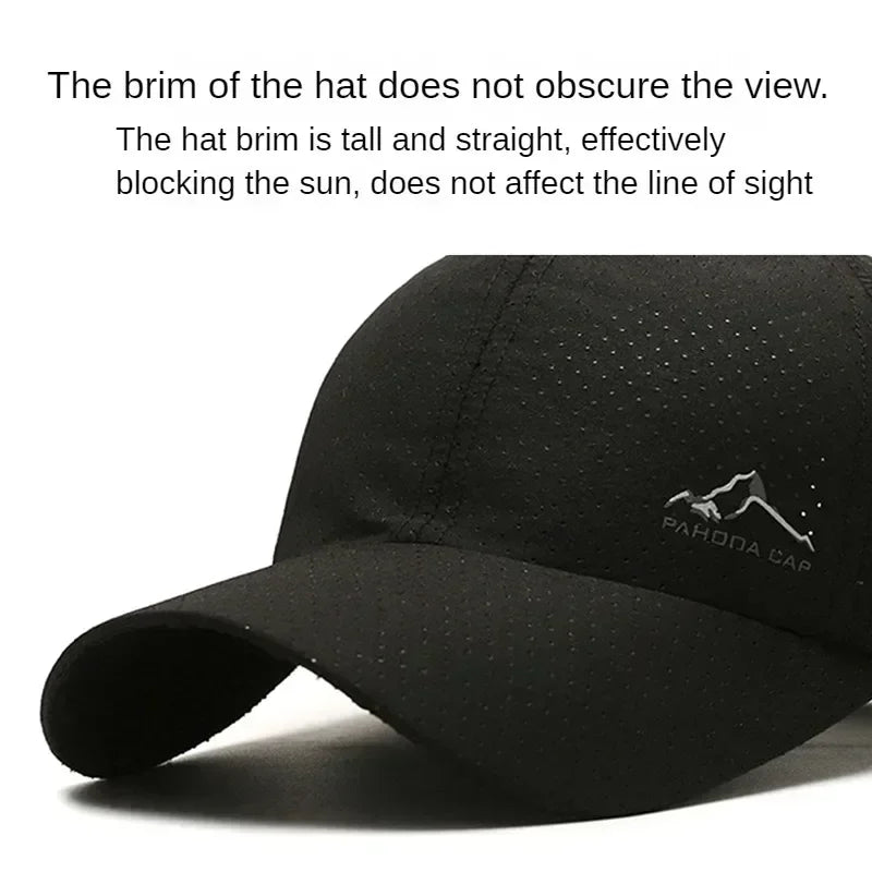 Summer Breathable Mesh Quick Drying Men Women's Baseball Cap Outdoor Sports Travel Fishing Climbing Cycling Runnning Hat