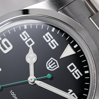 Relógio Watchdives WD1016 V3 37mm com movimento VH31 Sweep em aço inoxidável, safira de luxo, impermeável 100m, relógio para homem com caixa de oferta