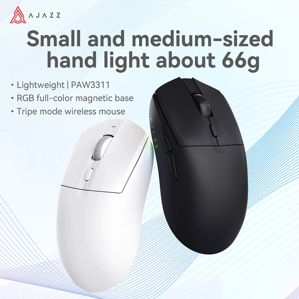 AJAZZ AJ139Pro/AJ139V2MC Wireless Mouse PMW3395/PAW3311 Chipset 12000-26000Dpi Professional Gaming Mouse