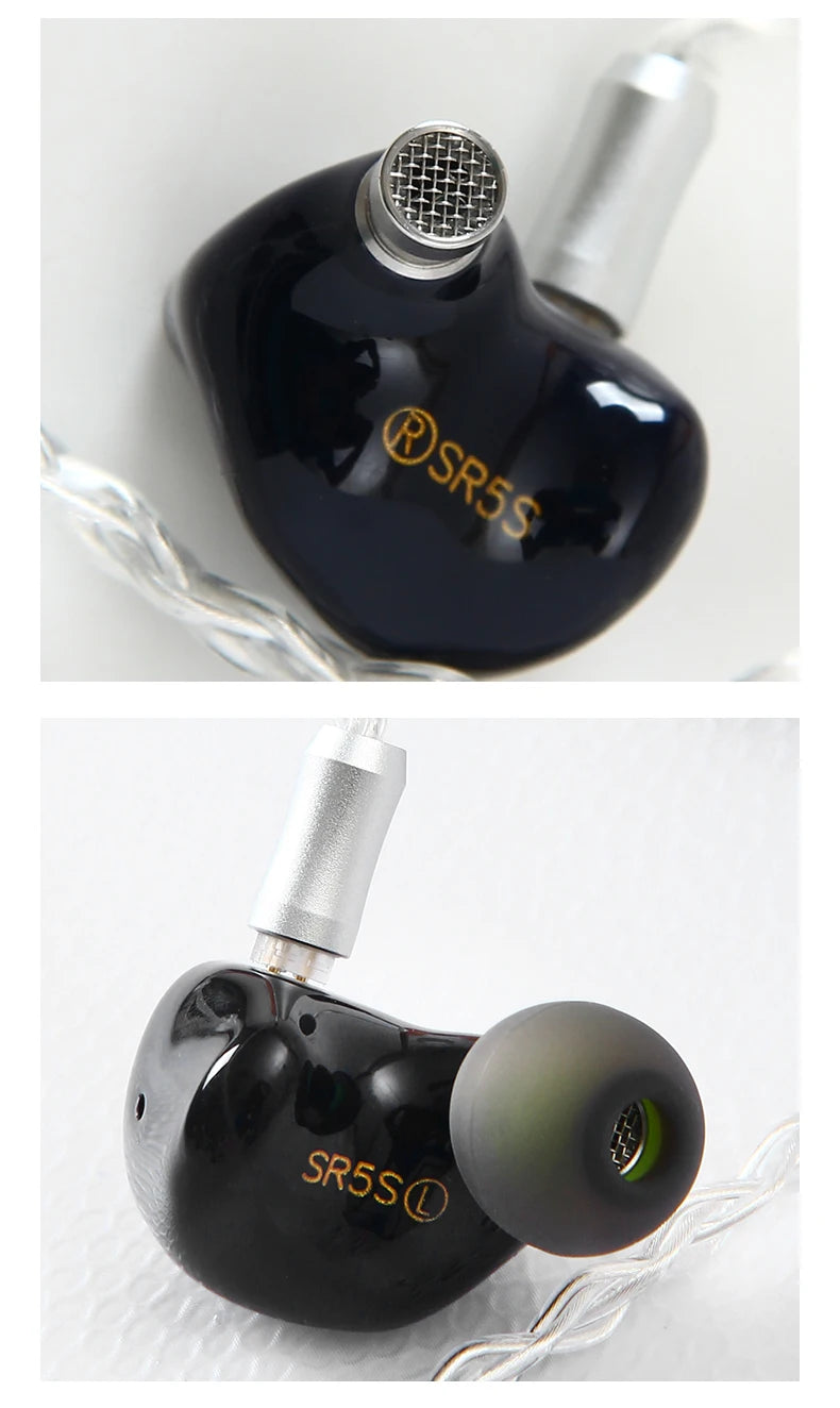 Son Rhyme SR5S Knowles 4Ba + 1Dd hybride écouteur 2Pin 0.78mm Hifi Audiophile dans l'oreille moniteur Iems avec câble modulaire 3.5Mm/4.4Mm